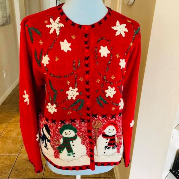 Designers Studio Ugly Christmas sweater snowman - Picture 1 of 4